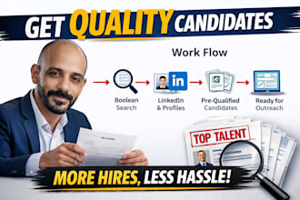 source 25 to 30 technical profiles for recruitment
