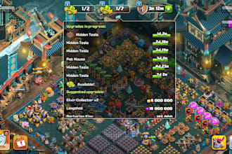 push your clash of clans trophies and max a town hall,handle your clash