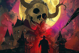 draw a dark horror style illustration artwork cover
