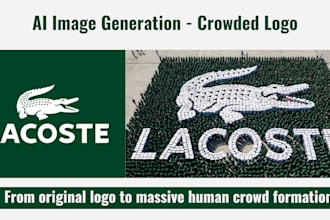 create viral ai human crowd formations of your logo