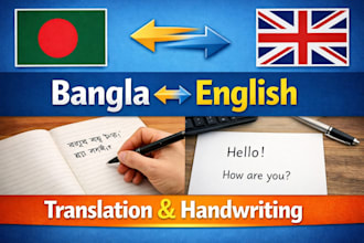 provide fast accurate english to bangla translation with neat handwritting