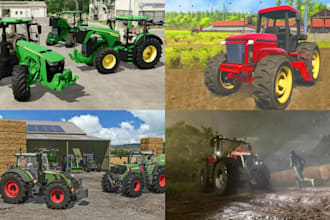 model construction equipment, tractor, 3d farming simulator, heavy machinery