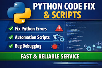fix python code errors and create simple automation scripts