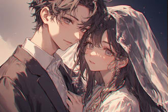 draw couples in anime style