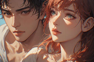 draw anime style couple drawing