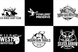 design a professional hunting fishing outdoor and deer logo design
