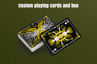 design unique custom playing cards, card game and board game