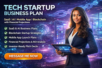 saas ai mobile app blockchain startup business plan with financial projections