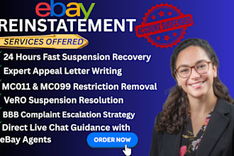 reinstate ebay mc999, mc011 and vero suspension