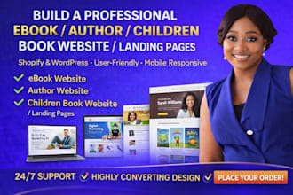 design book author website, ebook website, author landing page,children book wix