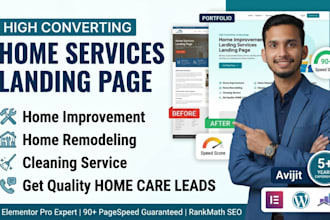 design a high converting cleaning service landing page for home services