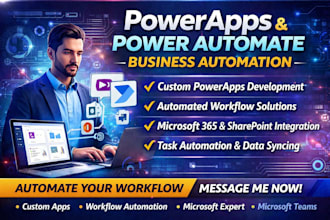 build powerapps, power automate workflow, power bi, sharepoint microsoft 365
