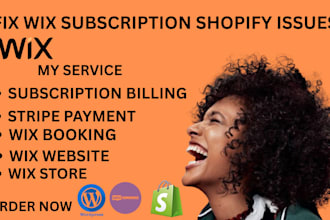fix wix subscription shopify payment integration stripe website development