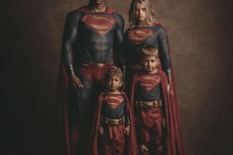 make a family superhero portraits for you