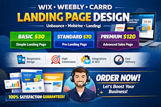 design wix weebly landingi carrd landing page unbounce mobirise website