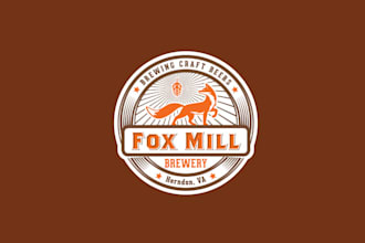 create a captivating illustration logo for fox mill brewery
