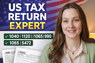 file and review US tax returns 1040, form 1120,form 990