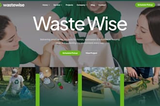 build wix recycling company website waste management booking website