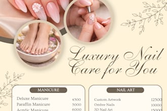 design a luxury beauty, nail, or hair salon flyer