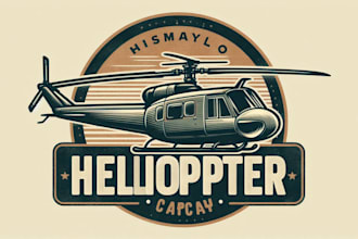 do outstanding vintage retro helicopter logo with express delivery
