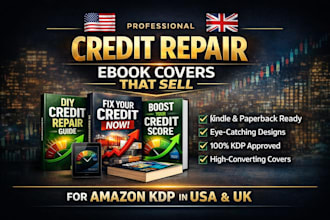 design a high converting credit repair ebook cover for amazon KDP in USA UK