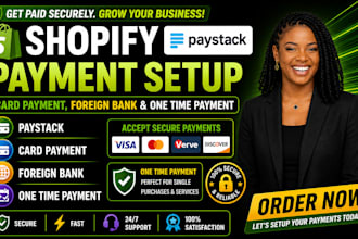 setup shopify paystack, card payment, bank transfer and one time payment
