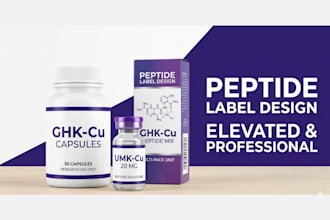 peptide label design peptide vial label design 3d mockup product label design