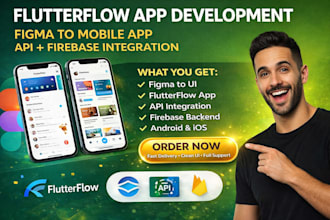 flutterflow mobile app development convert figma to ul API firebase integration