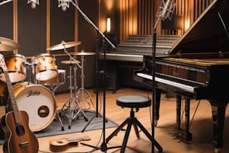 record a drum guitar bass piano or ukulele track