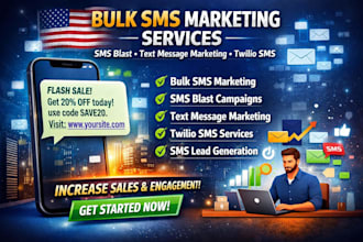 run bulk SMS marketing campaigns SMS blast, text message marketing using twilio