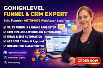 fix build gohighlevel sales funnels website CRM automation a2p 10dlc