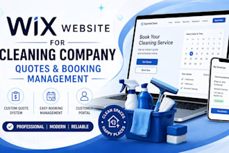 wix website for cleaning company quotes and booking management