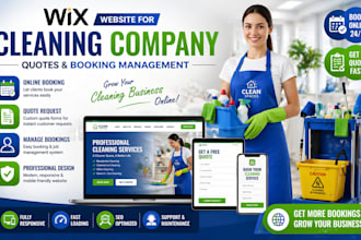 wix website for cleaning company quotes and booking management