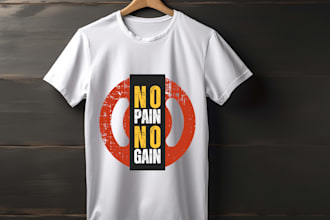 design gym motivation sticer no pain no gain style