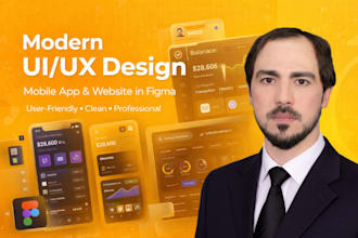 design modern UI UX  mobile app and website in figma