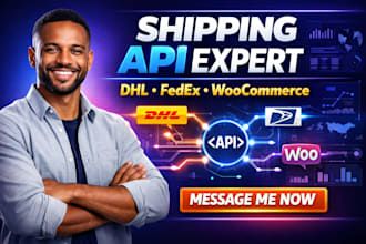 integrate shipping API, rest API, dhl fedex woocommerce