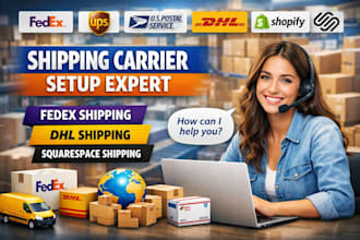 setup fedex shipping, usps, dhl shopify squarespace shipping carrier, method