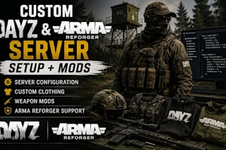 build custom dayz and arma reforger server setup mods and clothing