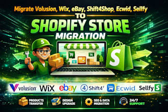 migrate volusion wix ebay shift4shop ecwid sellfy to shopify store migration