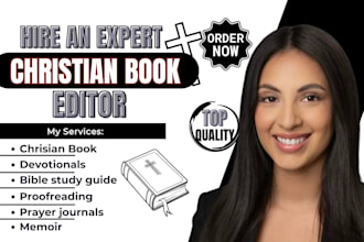 copy and line edit your christian book, devotionals, prayer journal, bible study