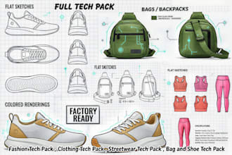 fashion tech pack clothing tech pack streetwear tech pack bag shoe tech pack
