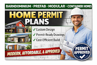 design barndominium, prefab, modular, and container home plans for permit