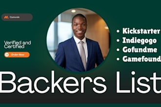 generate real and active backers list, investor, donor for crowdfunding campaign