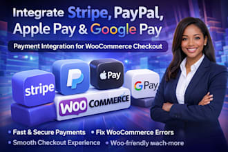 integrate stripe, paypal, apple pay, google pay in woocommerce checkout