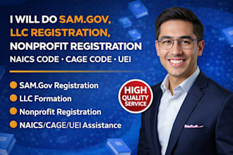 do sam gov, llc registration, nonprofit registration, naics code, cage code, uei