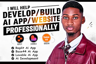 build ai web app, saas mvp, custom ai web app with lovable, replit, base44, bolt