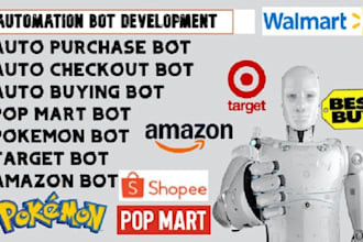 do auto purchase bot, auto checkout bot, target bot, pokemon bot, lazada bot