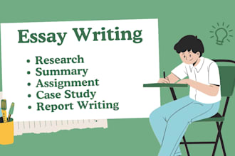 do case study, assignments, report, paper writing, research and summary