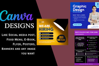 design professional canva poster design, flyer, banner, and social media post