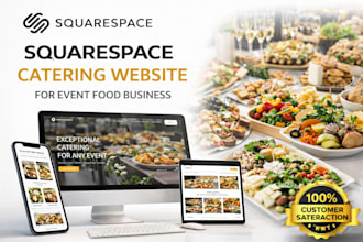 design professional squarespace catering website for event food business